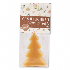 Sheep milk soap christmas tree 75g in a cellophane bag "Gemütlichkeit", Swiss Pine 
