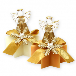 Sheep milk soap star 40g decorated with an angel, Classic/quince 