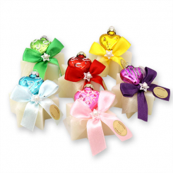 Sheep milk soap star 40g decorated with a heart, Classic 