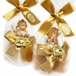 Sheep milk soap star 40g decorated with an angel in a cellophane bag, Classic/quince 