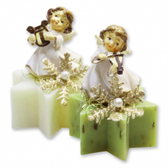 Sheep milk soap star 40g decorated with an angel, Classic/verbena 