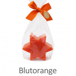 Sheep milk soap star 80g, in a cellophane, Blood orange 