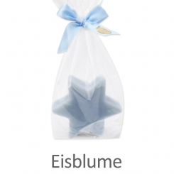 Sheep milk soap star 80g, in a cellophane, Ice flower 