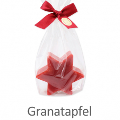 Sheep milk soap star 80g, in a cellophane, Pomegranate 