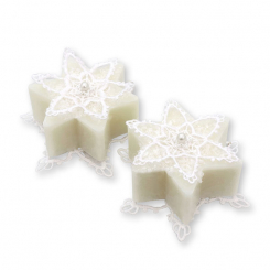 Schafmilcheife Stern 80g dekoriert mit Häkelsternen, Classic 