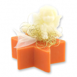 Sheep milk soap star 80g decorated with an angel 20g, Blood orange 