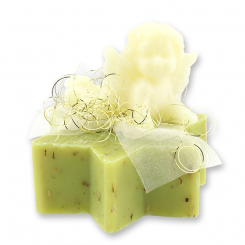 Sheep milk soap star 80g decorated with an angel 20g, Verbena 