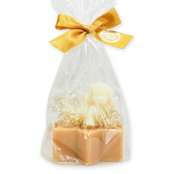 Sheep milk soap star 80g decorated with an angel 20g in a cellophane, Swiss pine 