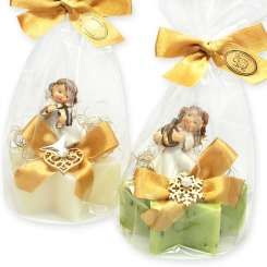 Sheep milk soap star 80g decorated with an angel in a cellophane, Classic/verbena 