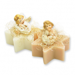 Sheep milk star soap 80g decorated with an angel, Classic/swiss pine 