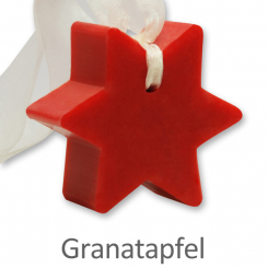 Sheep milk soap star 80g, hanging, Pomegranate 