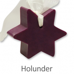 Sheep milk soap star 80g, hanging, Elderberry 