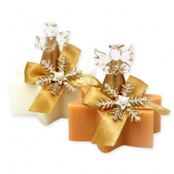 Sheep milk soap star 80g decorated with an angel, Classic/swiss pine 