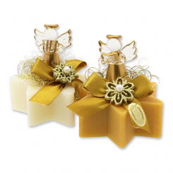 Sheep milk soap star 80g decorated with an angel, Classic/swiss pine 