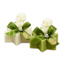 Sheep milk soap star 80g decorated with a soap angel 20g, Classic/verbena 