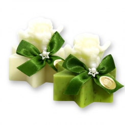 Sheep milk soap star 80g decorated with a soap angel 25g, Classic/verbena 