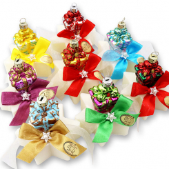 Sheep milk soap star 80g decorated with a christmas present, Classic 