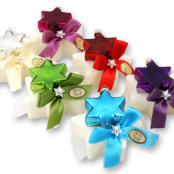 Schafmilchseife Stern 80g dekoriert mit Glasstern, Classic 