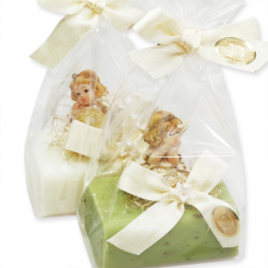 Sheep milk soap 100g decorated with an angel in a cellophane, Classic/verbena 