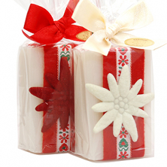 Sheep milk soap 100g, decorated with an edelweiss in a cellophane, Edelweiss 