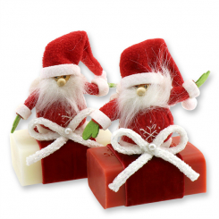 Sheep milk soap 100g decorated with a gnome, Classic/pomegranate 