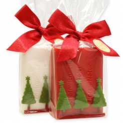 Sheep milk soap 100g decorated with a ribbon in a cellophane, Christmas rose/pomegranate 