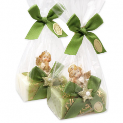 Sheep milk soap 100g decorated with an angel in a cellophane, Classic/verbena 