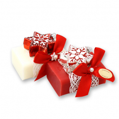 Sheep milk soap 100g decorated with a star, Classic/pomegranate 