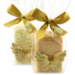 Sheep milk soap 100g decorated with angel's wings in a cellophane, Classic/quince 