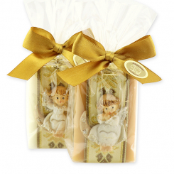 Sheep milk soap 100g decorated with an angel in a cellophane, Classic/quince 