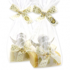 Sheep milk soap 100g decorated with an angel in a cellophane, Classic/swiss pine 