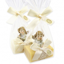 Sheep milk soap 100g deocrated with an angel in a cellophane, Classic/swiss pine 