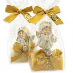 Sheep milk soap 100g decorated with an angel in a cellophane, Classic/swiss pine 