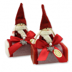 Sheep milk soap 100g deocrated with a gnome, Classic/pomegranate 