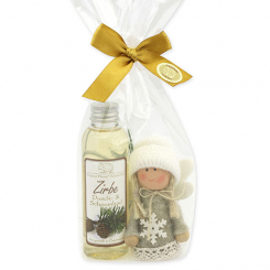 Dusch- & Schaumbad mit Stoffengel in Cello, Zirbe 