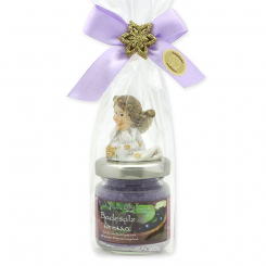 Badesalz 60g dekoriert mit Engel in Cello, Aronia 