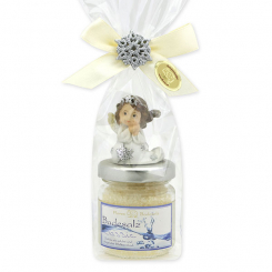 Badesalz 60g dekoriert mit Engel in Cello, Classic 