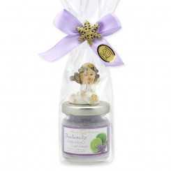 Badesalz 60g dekoriert mit Engel in Cello, Lavendel-Limone 