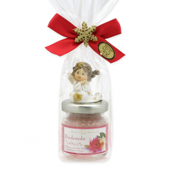 Badesalz 60g dekoriert mit Engel in Cello, Lotus 