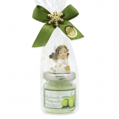 Badesalz 60g dekoriert mit Engel in Cello, Olivenöl 