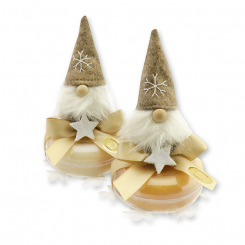 Sheep milk soap 100g in a box decorated with a gnome, Classic/swiss pine 