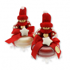 Sheep milk soap 100g in a box deocrated with a gnome, Classic/pomegranate 