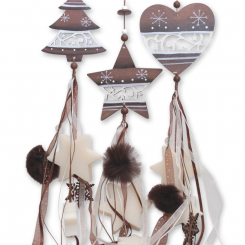 Schafmilchseife Stern 80g und Stern midi 20g hängend mit Holzdeko braun, Classic 