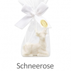 Sheep milk soap deer 30g, in a cellophane, Christmas rose 
