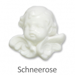Schafmilchseife Engelskopf mit Flügel 108g, Schneerose 
