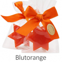 Sheep milk soap star 20g, in a cellophane, Blood orange 