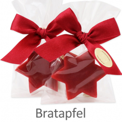 Sheep milk soap star 20g, in a cellophane, Baked apple 