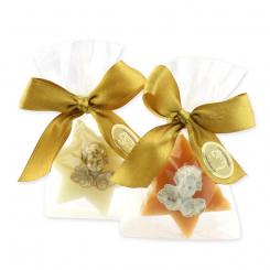 Sheep milk star soap 20g decorated with an angel in a cellophane, Classic/Swiss pine 