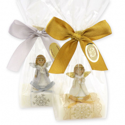 Sheep milk guest soap 25g decorated with an angel in a cellophane, Classic 