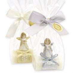 Sheep milk guest soap 25g decorated with an angel in a cellophane, Classic 